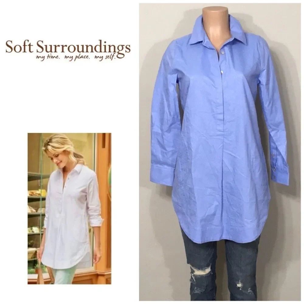 Soft Surroundings blue tunic. NWOT